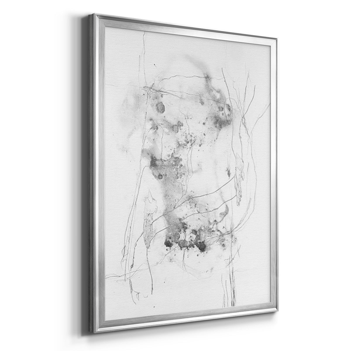 Graphite Abstract IV - Modern Framed Canvas Print