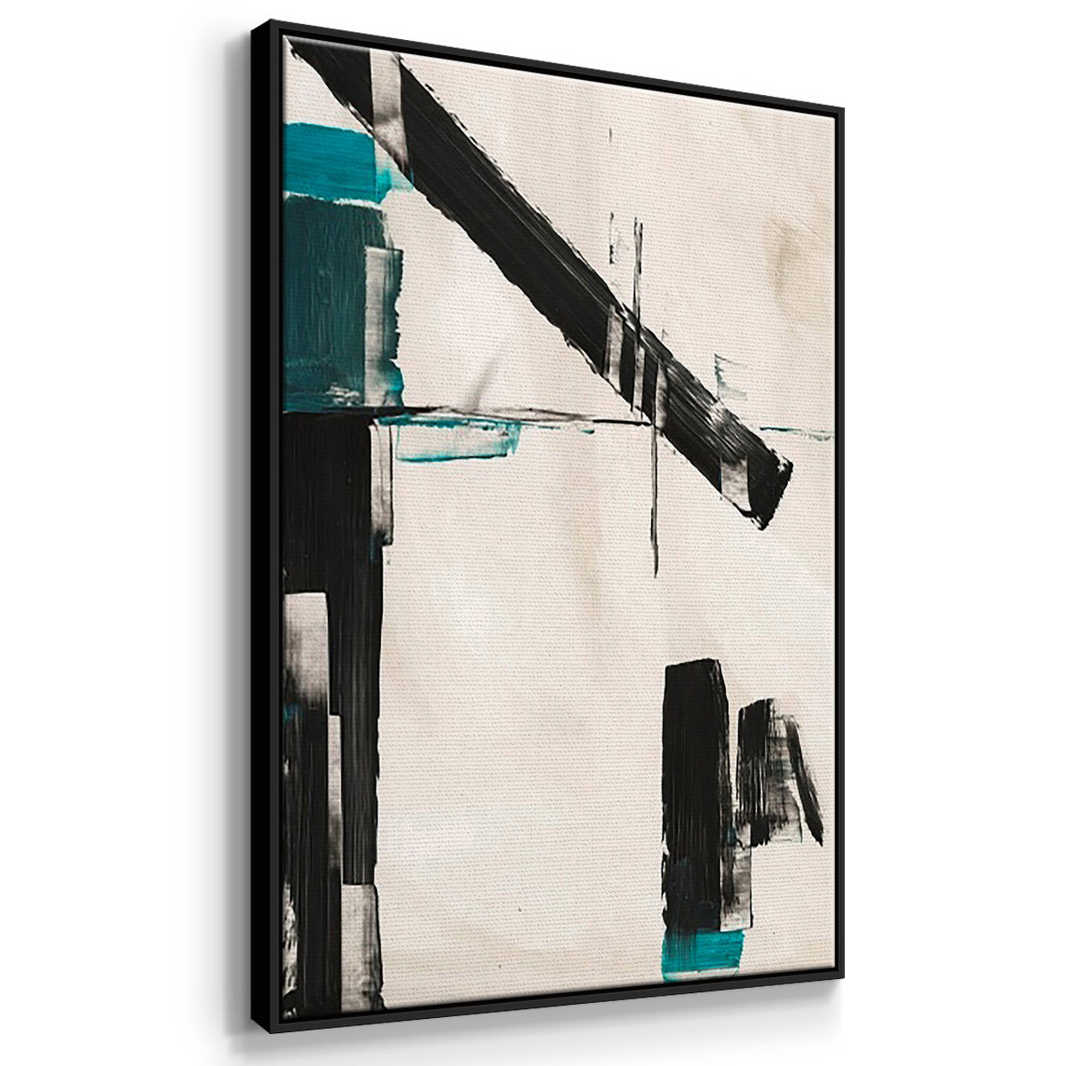 Geometry Notes I - Framed Premium Gallery Wrapped Canvas L Frame 3 Piece Set - Ready to Hang