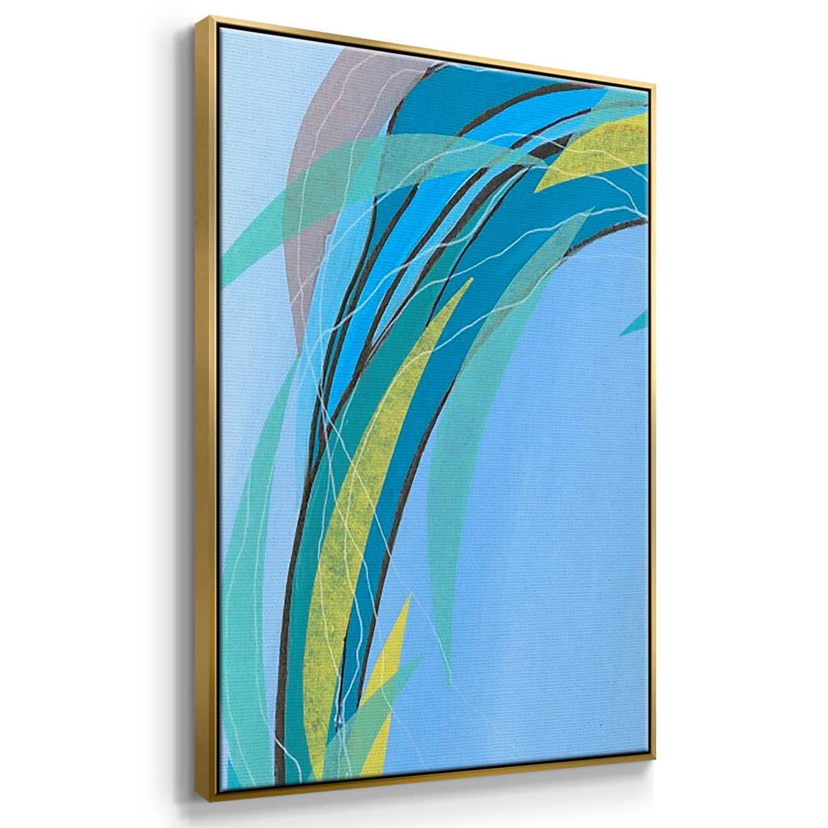 Circulating Flow I - Framed Premium Gallery Wrapped Canvas L Frame 3 Piece Set - Ready to Hang