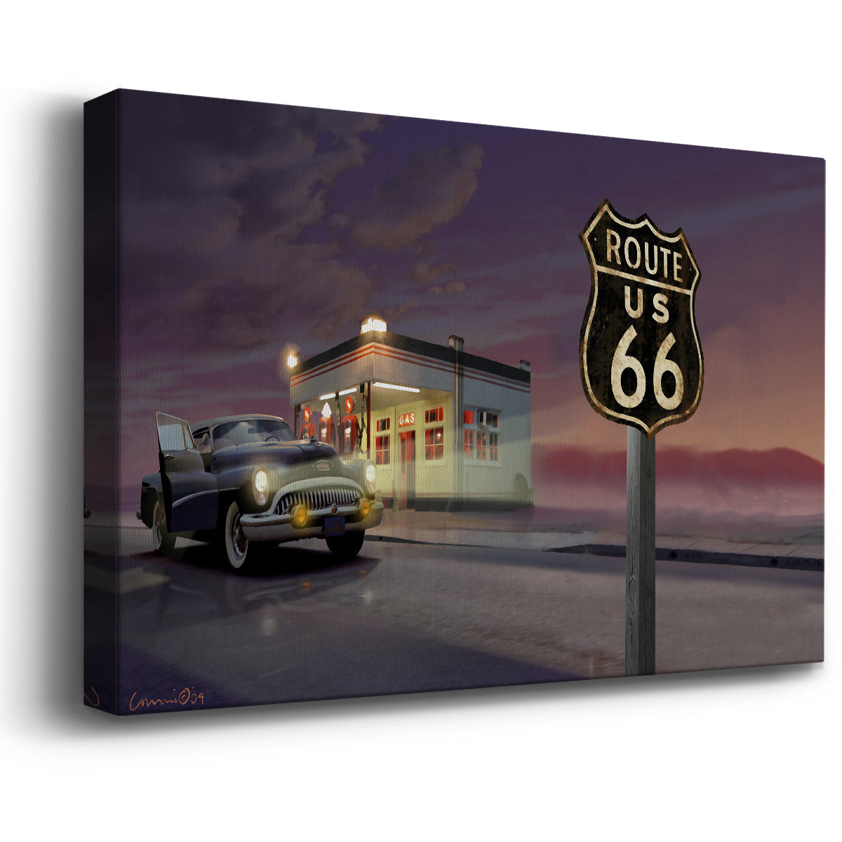 Route 66 Premium Gallery Wrapped Canvas - Ready to Hang