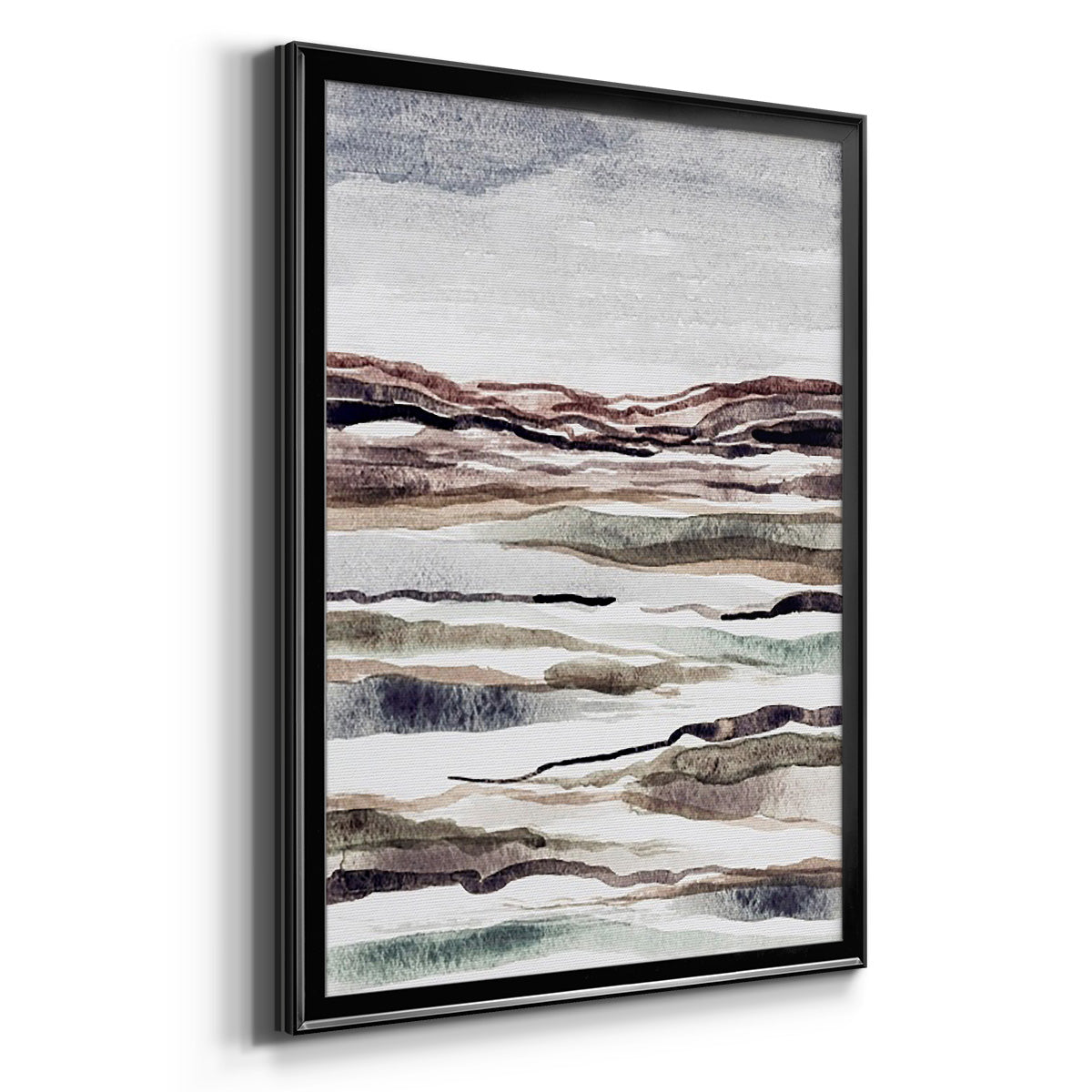 Muted Earth Layers II - Modern Framed Canvas Print