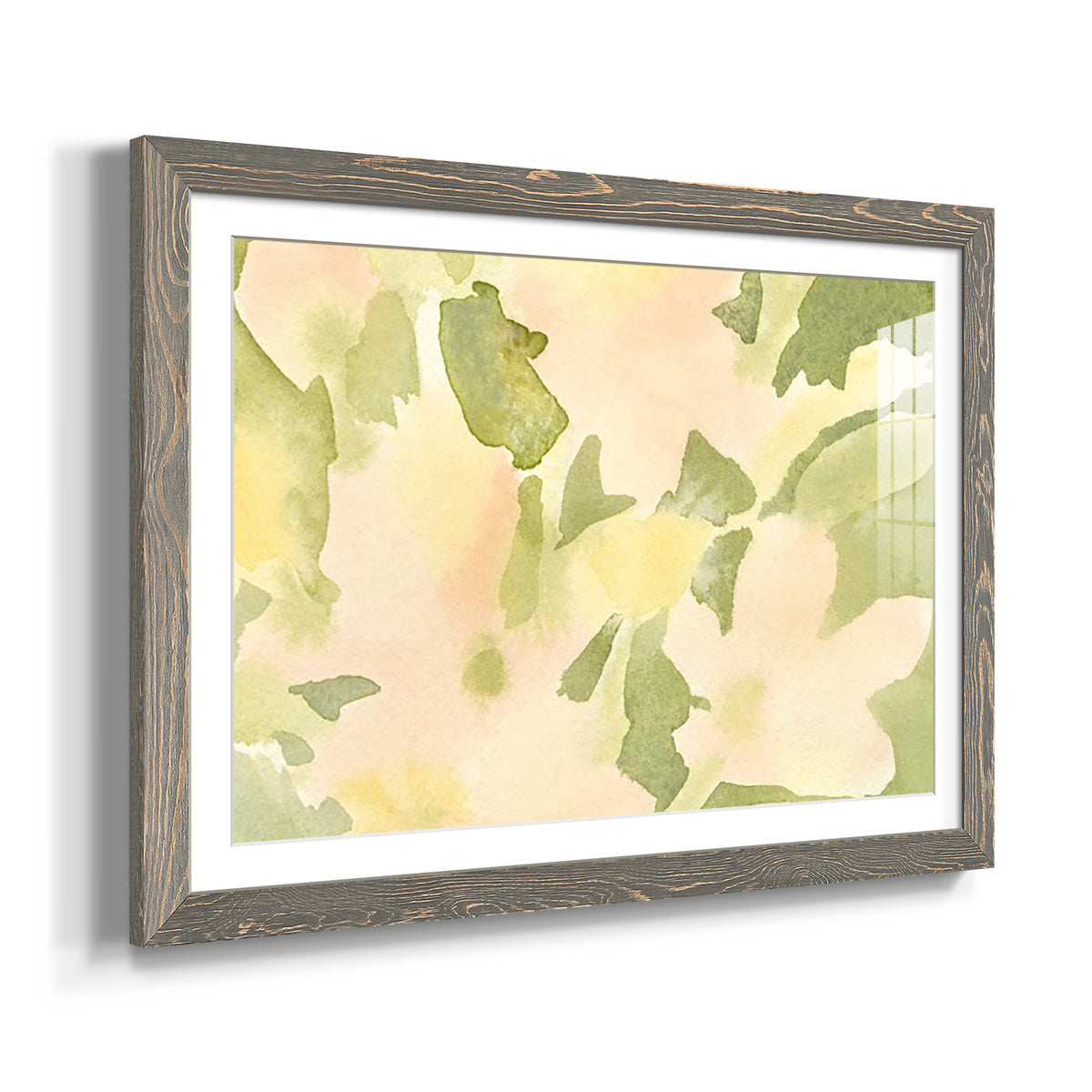 Verdant Floral Abstract I - Barnwood Framed Art Print