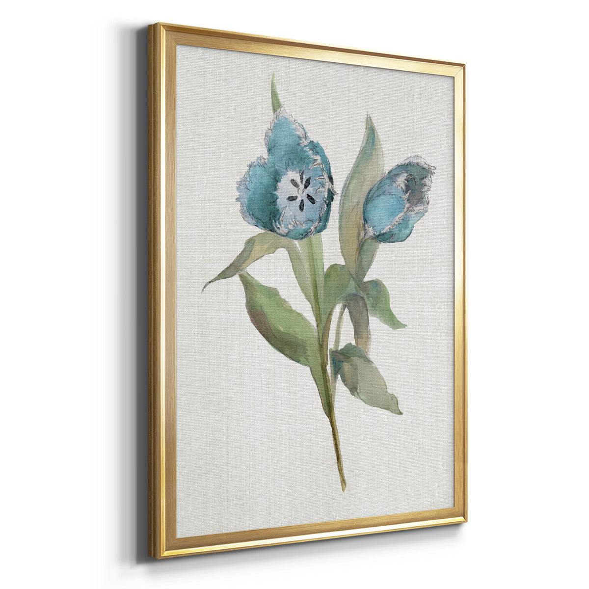 Blue Tulip Picks I - Modern Framed Canvas Print