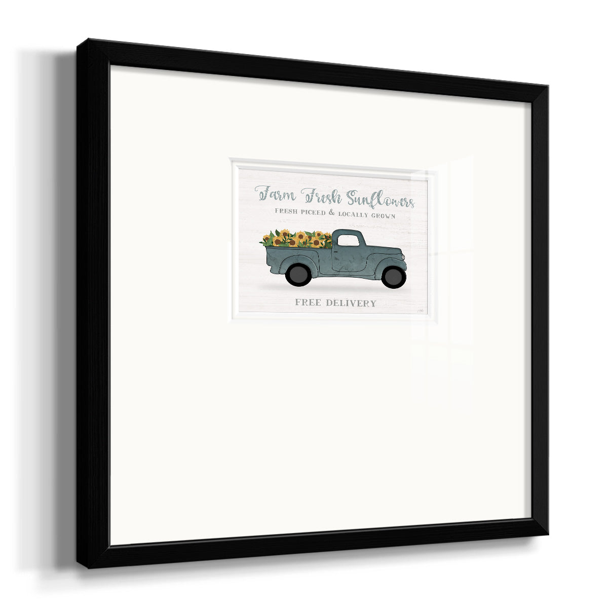 Farmers Market Truck Premium Framed Print Double Matboard