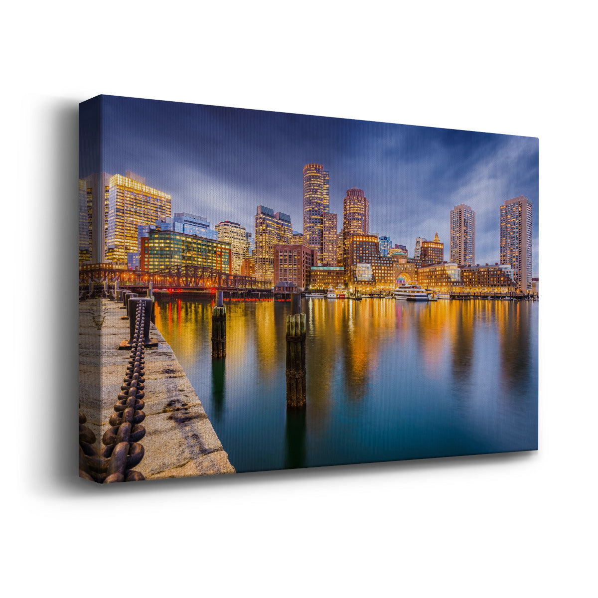 USA Harbor Skyline - Canvas Art Print