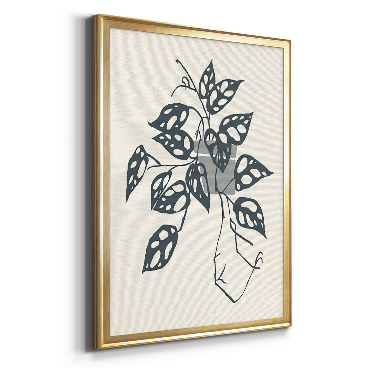 Growing Leaves III - Modern Framed Canvas Print