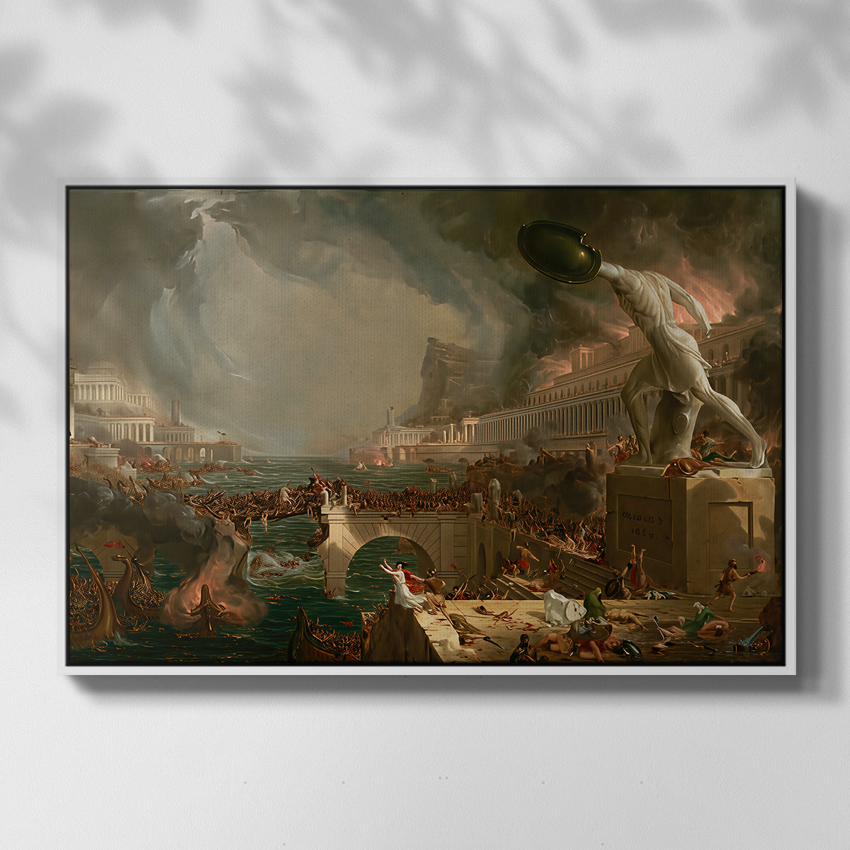 The Course of Empire: Destruction, 1836 - Floater Framed Canvas Print