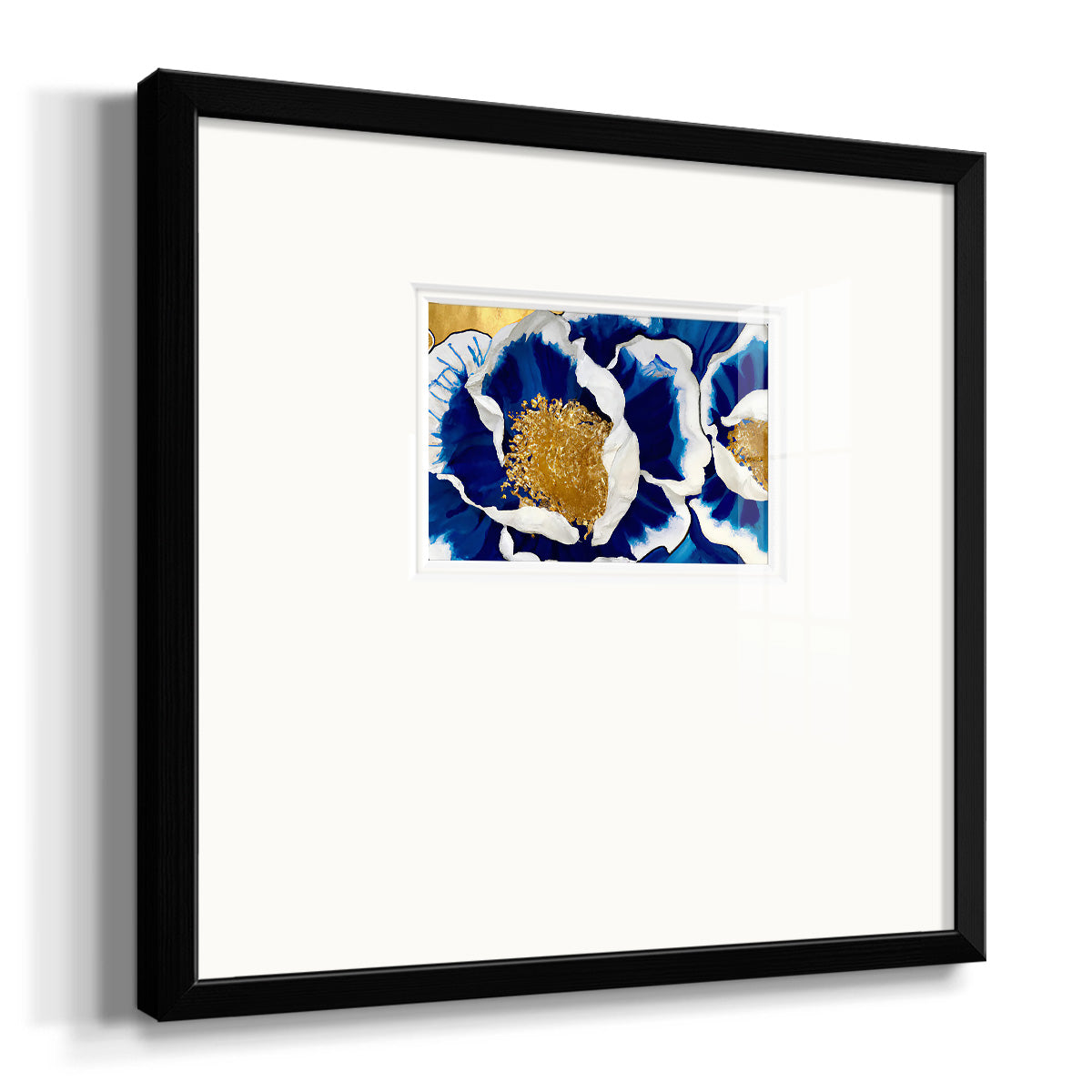 Glue and Gold Floral Premium Framed Print Double Matboard