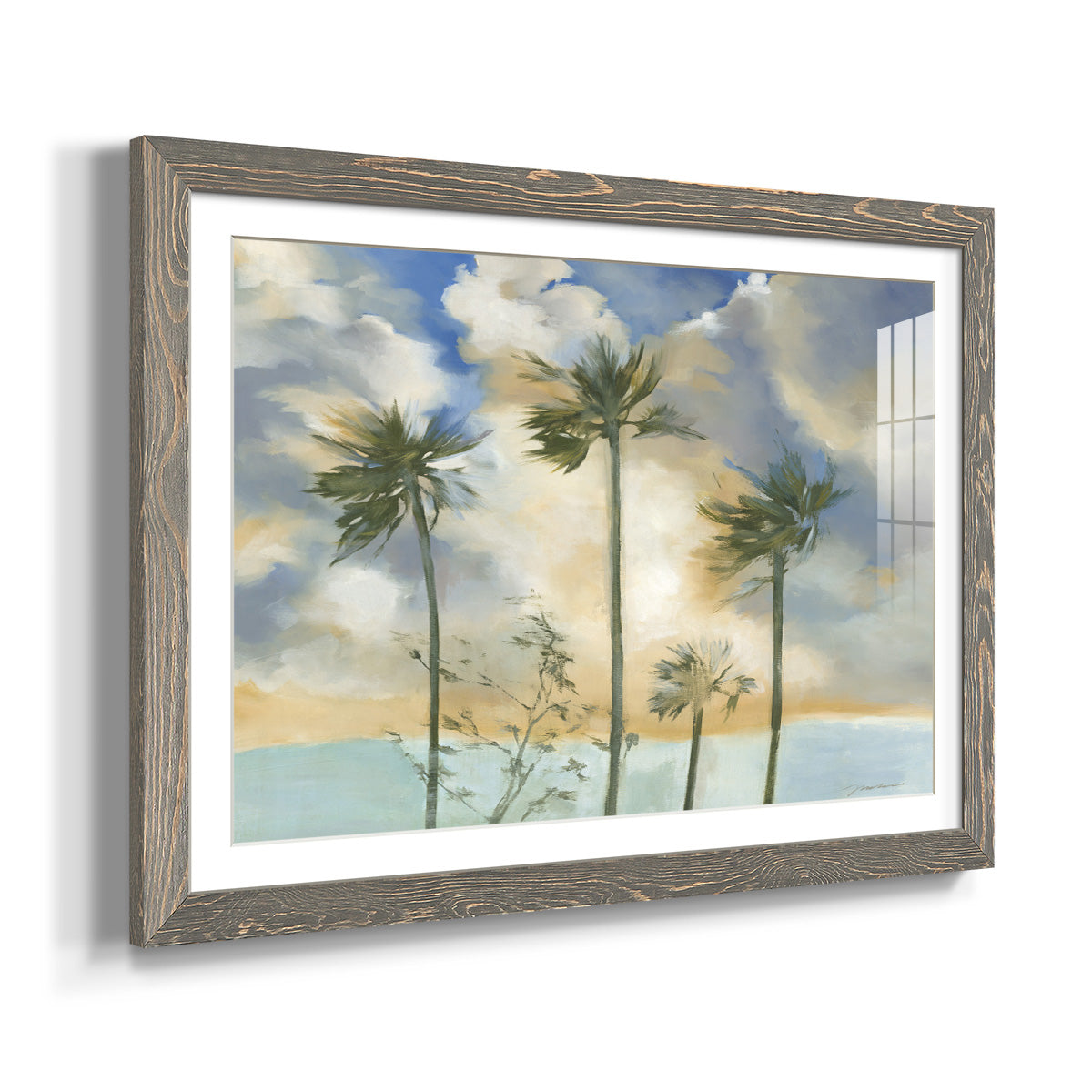 Palms in the Wind - Barnwood Framed Art Print