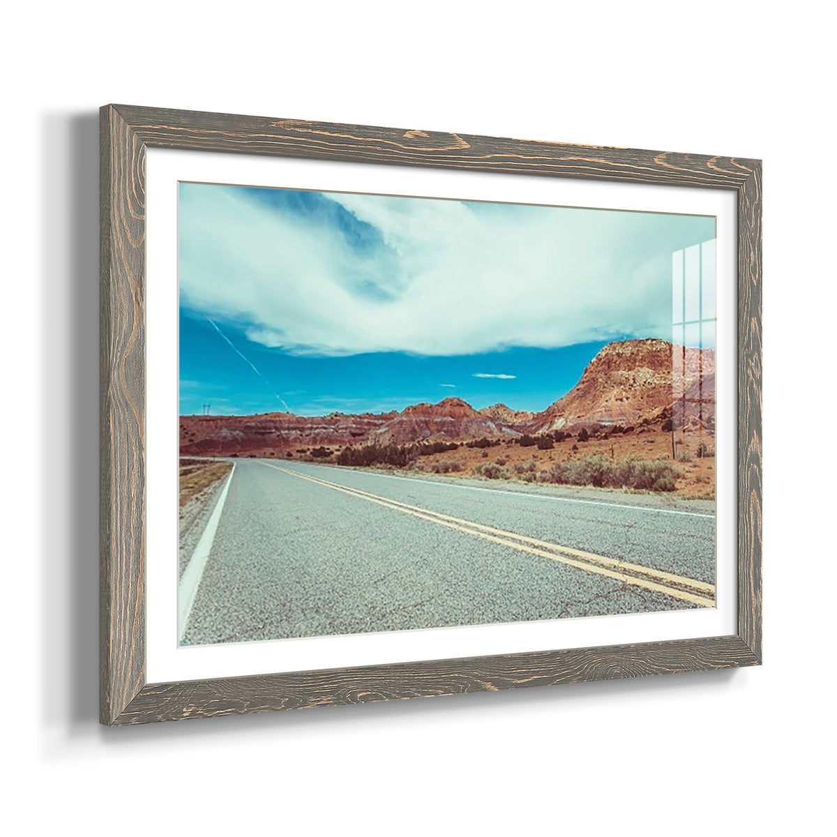New Mexico Drive I - Barnwood Framed Art Print