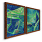 Geometric in Cool I - Premium Framed Canvas 2 Piece Set - Ready to Hang