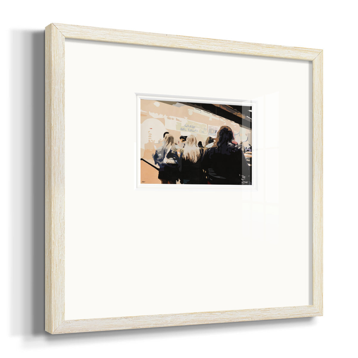 Late Night Queue - Double Matboard Framed Print