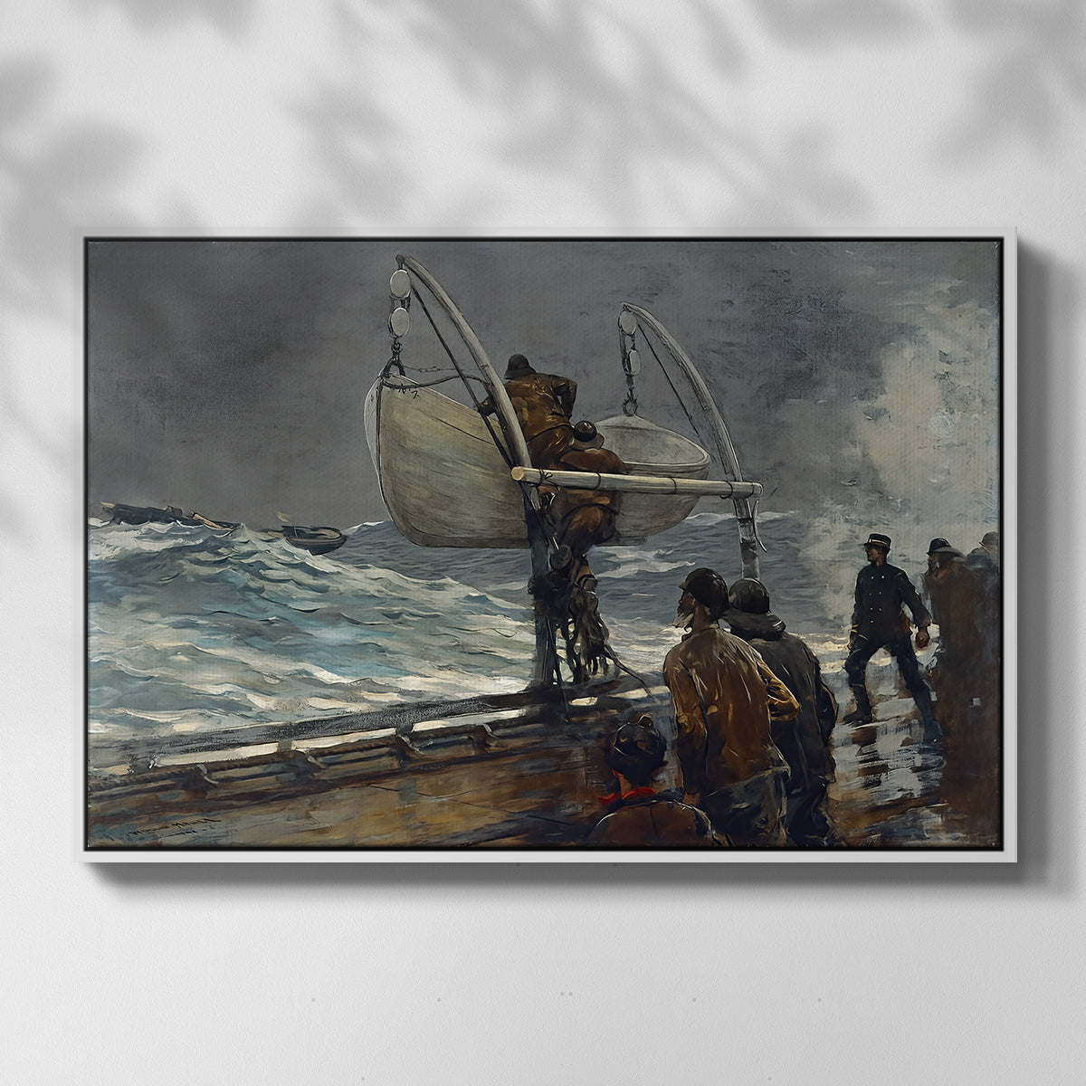The Signal of Distress, c. 1896 - Floater Framed Canvas Print