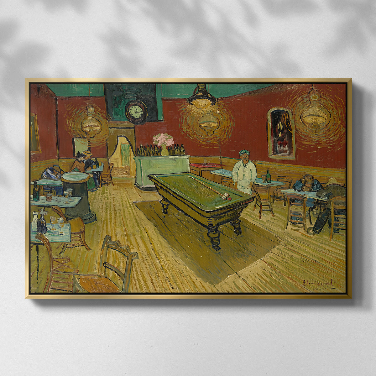 The Night Café, 1888 - Floater Framed Canvas Print
