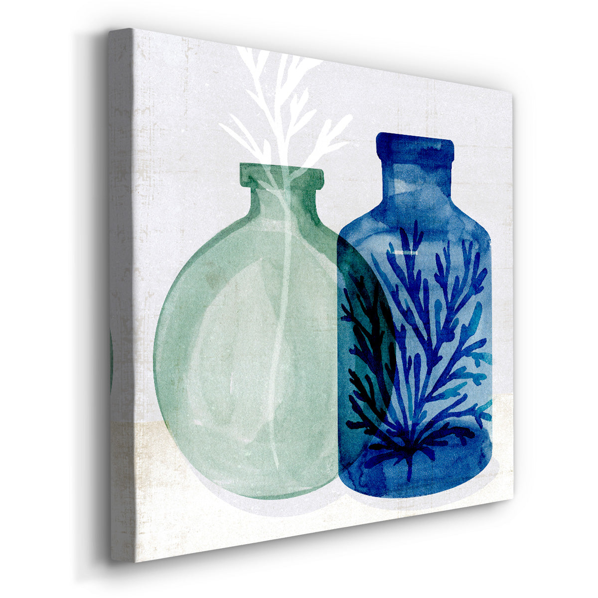 Sea Glass Vase II - Canvas Art Print