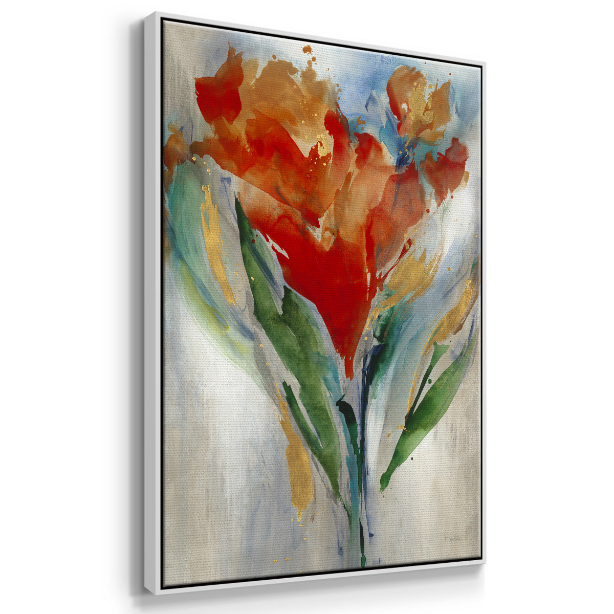 Wild Flower Bouquet Framed Premium Gallery Wrapped Canvas - Ready to Hang