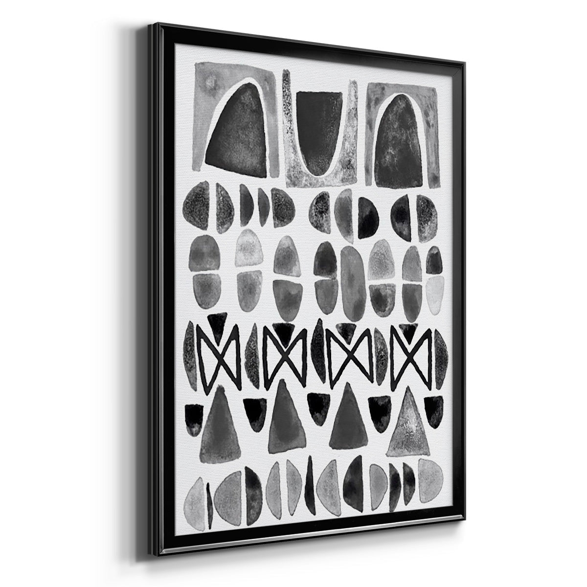 Grey Arches I - Modern Framed Canvas Print