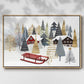 Christmas Chalet Collection A - Framed Gallery Wrapped Canvas in Floating Frame