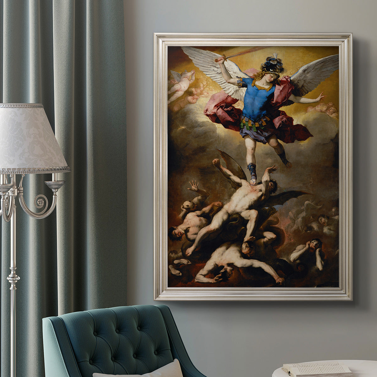 The Fall of the Rebel Angels - Ornate Framed Canvas Print
