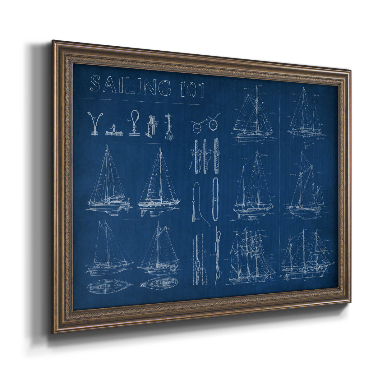 Sailing Infograph Premium Framed Canvas- Ready to Hang