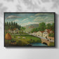 Pastoral Landscape with Stream, Fisherman and Strollers, 1875-1880 - Floater Framed Canvas Print