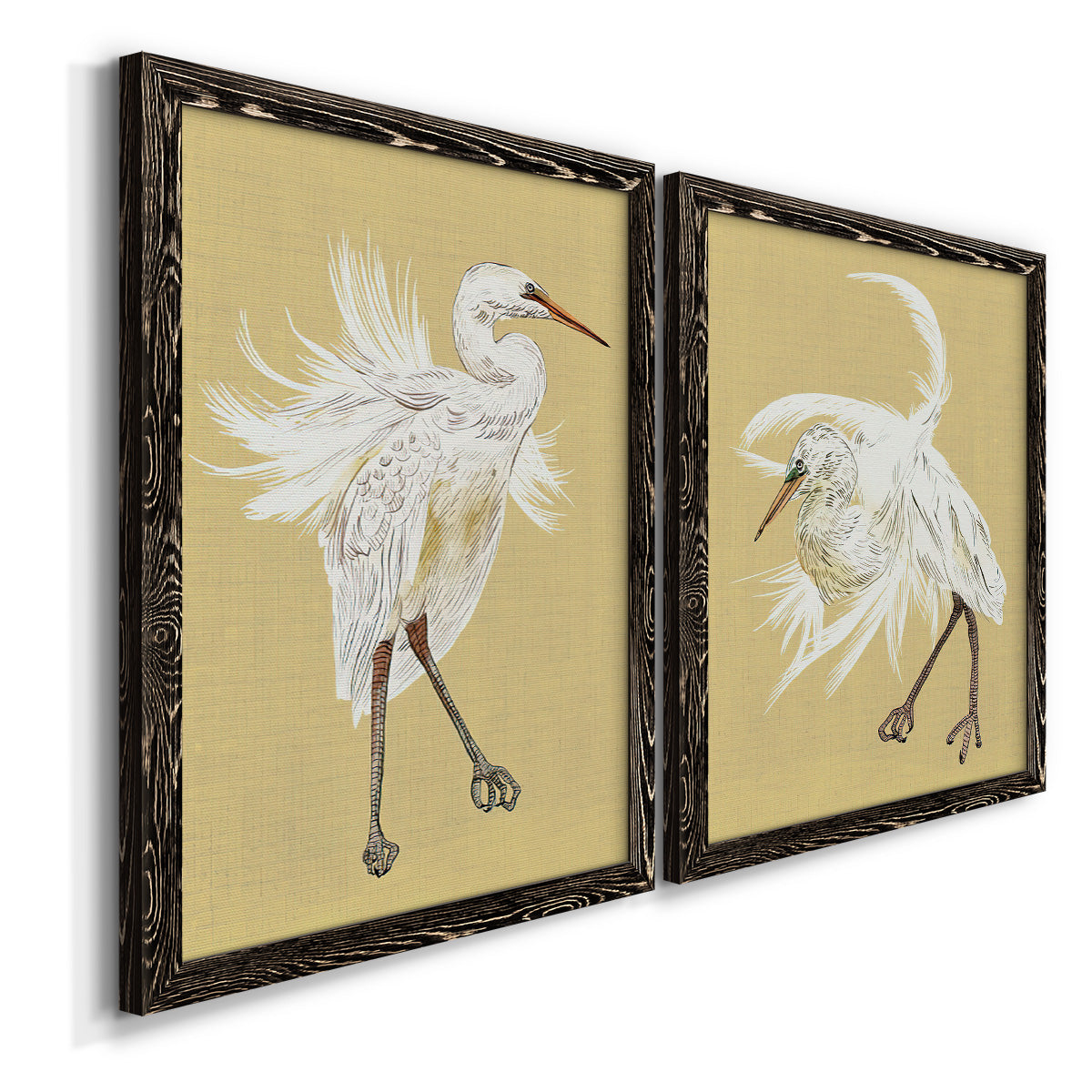 Heron Plumage V - Premium Framed Canvas 2 Piece Set - Ready to Hang