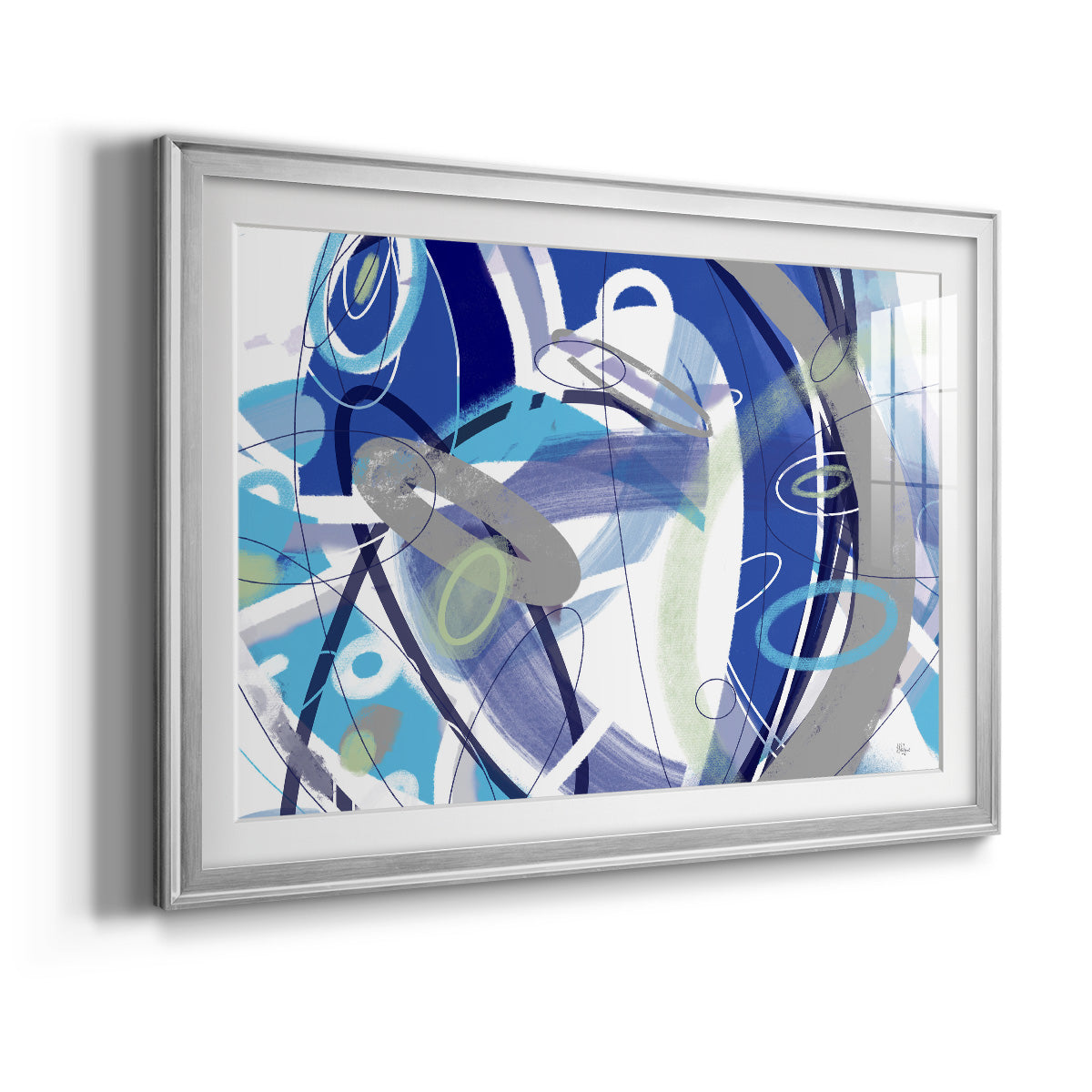 Blue Flow - Modern Framed Art Print