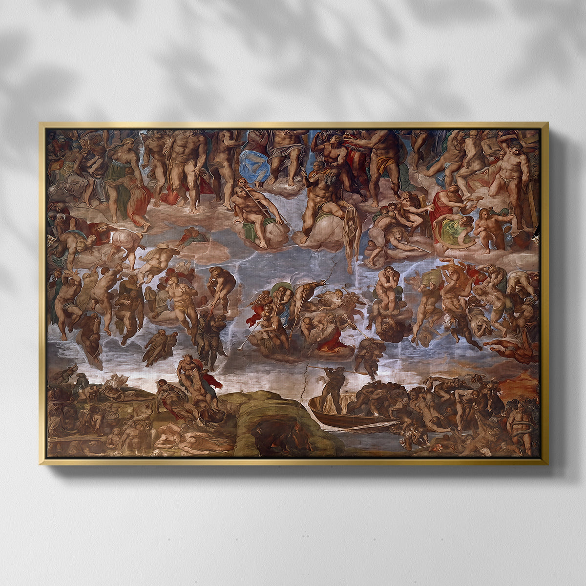 The Last Judgment (Charon's Boat and the Damned), 1536-1541 - Floater Framed Canvas Print