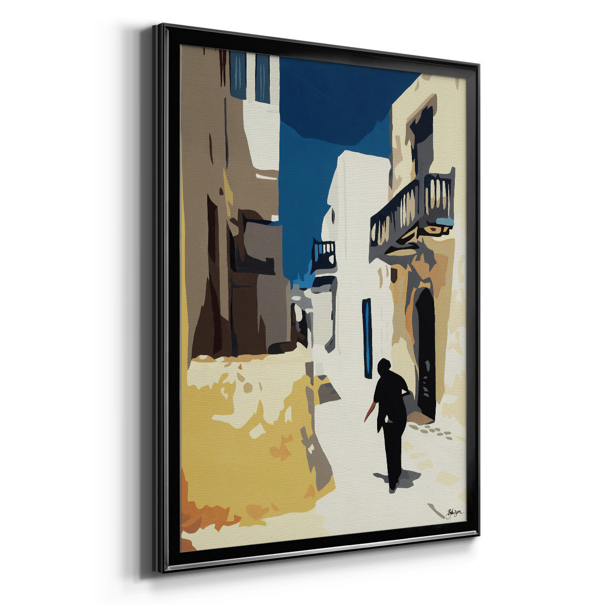 Mykonos 3 - Modern Framed Canvas Print