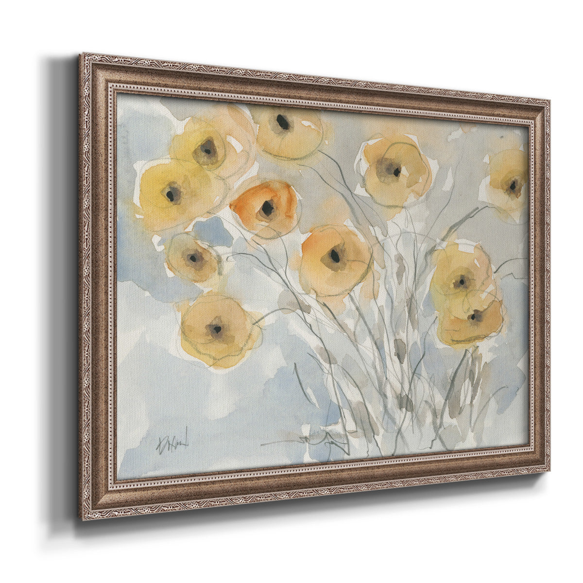 Sunset Poppies II Premium Framed Canvas- Ready to Hang