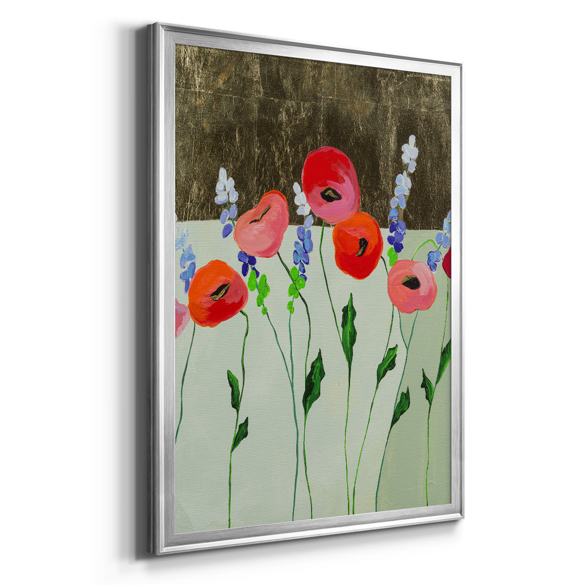 Poppy Party - Modern Framed Canvas Print
