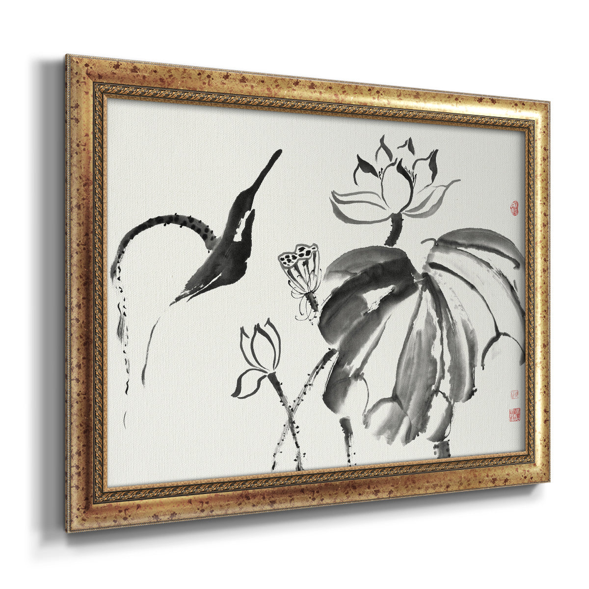 Lotus Study I Premium Framed Canvas- Ready to Hang