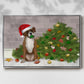 Christmas Boxer and Broken Christmas Tree - Framed Gallery Wrapped Canvas in Floating Frame