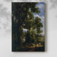 Canvas art print of a natural setting with figures and livestock in soft light with a soft shadow on a white background.