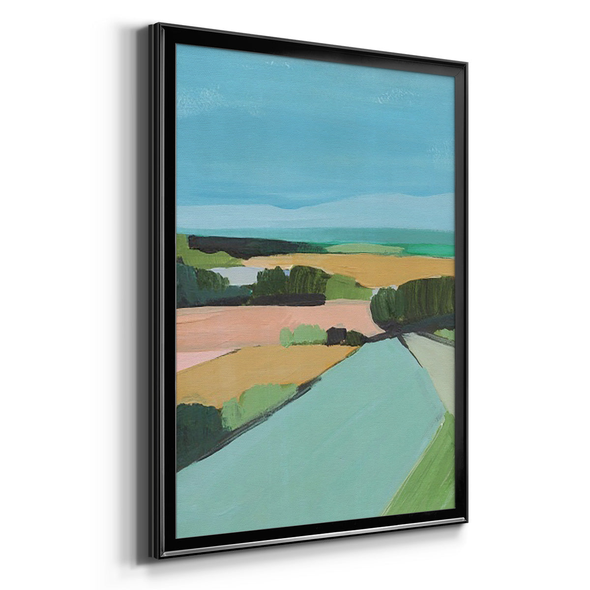 Bright Colored Countryside II - Modern Framed Canvas Print