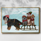Christmas Mutt Sled - Floater Framed Canvas Print