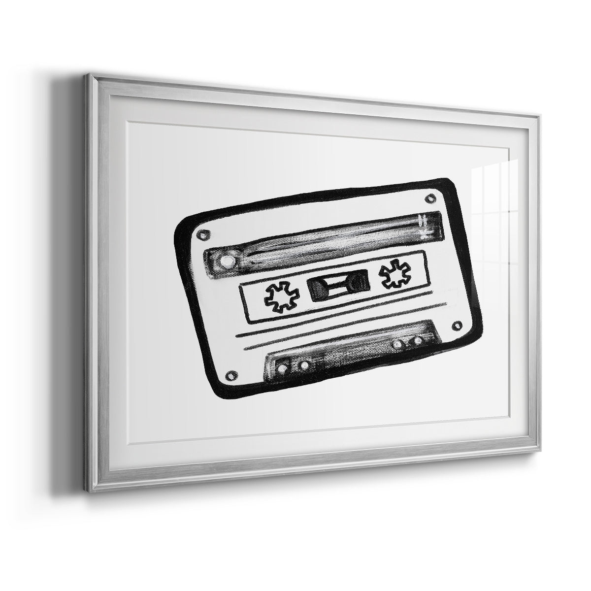 Cassette Sketch Premium Framed Print - Ready to Hang