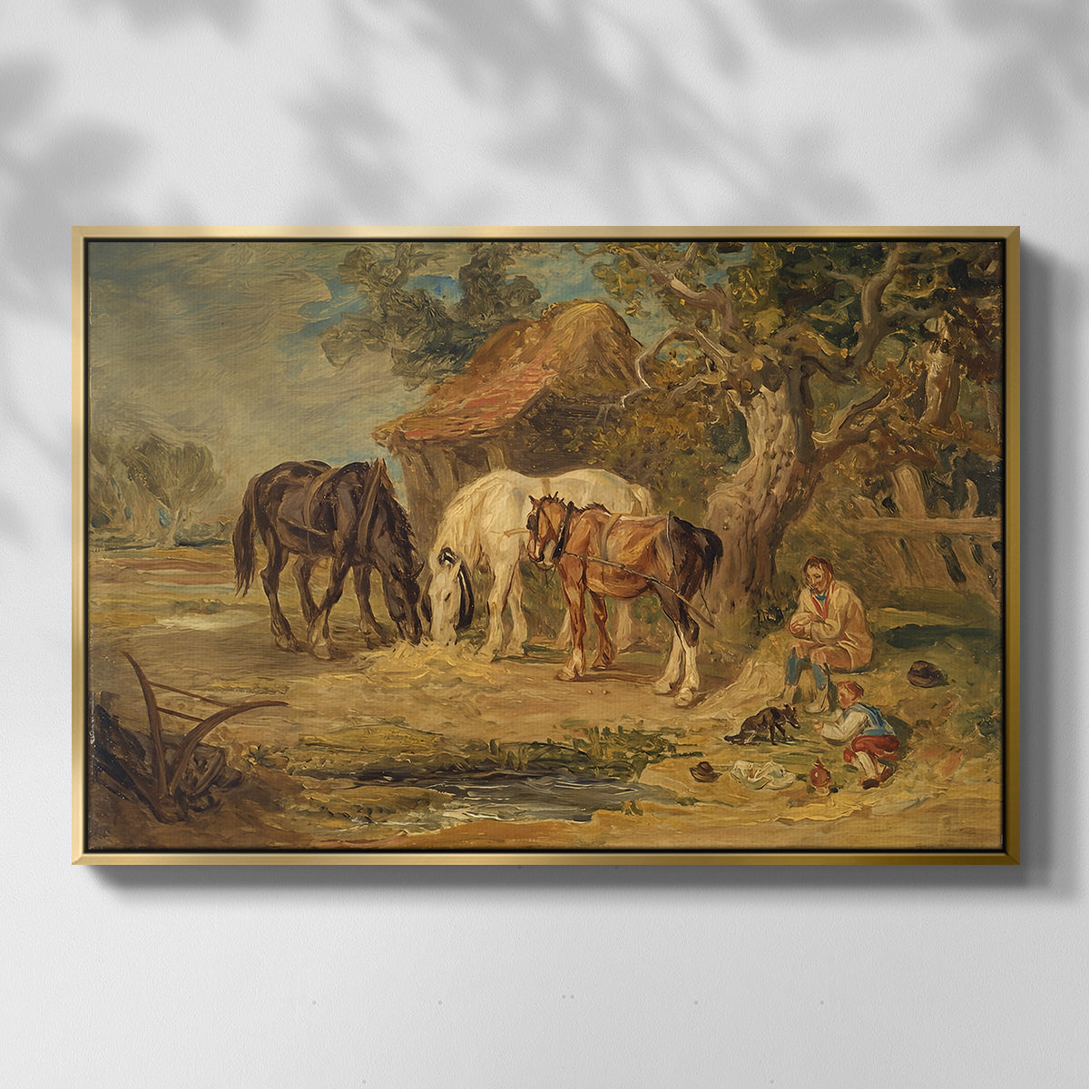 The Midday Meal, 1835 - Floater Framed Canvas Print