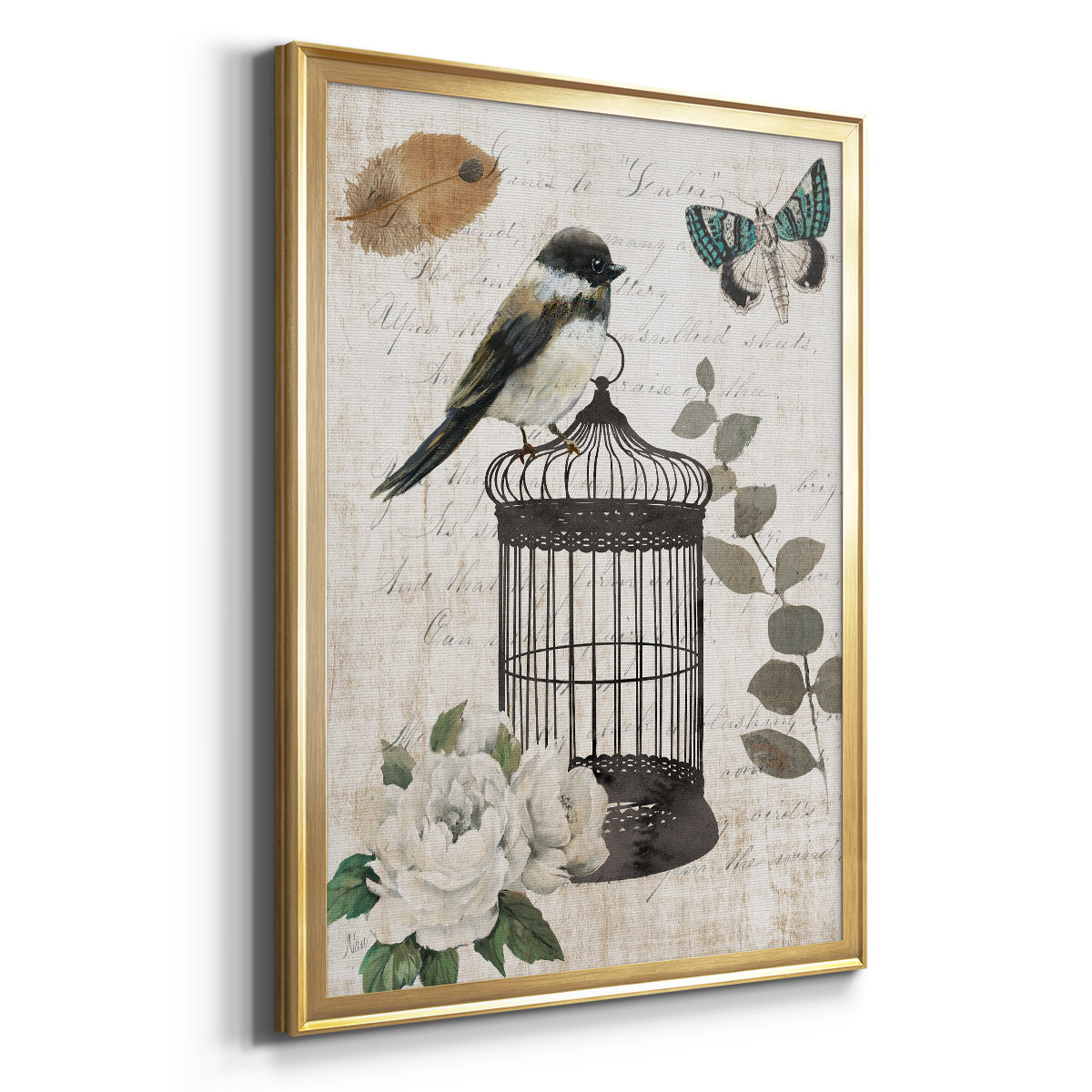 Vintage Menagerie I - Modern Framed Canvas Print