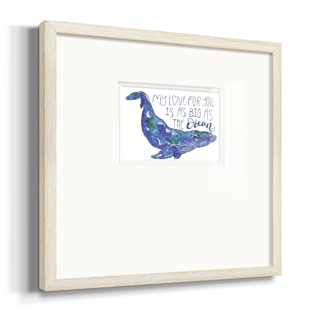 Whale Love II Premium Framed Print Double Matboard