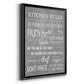 Neutral Kitchen Rules - Modern Framed Canvas Print