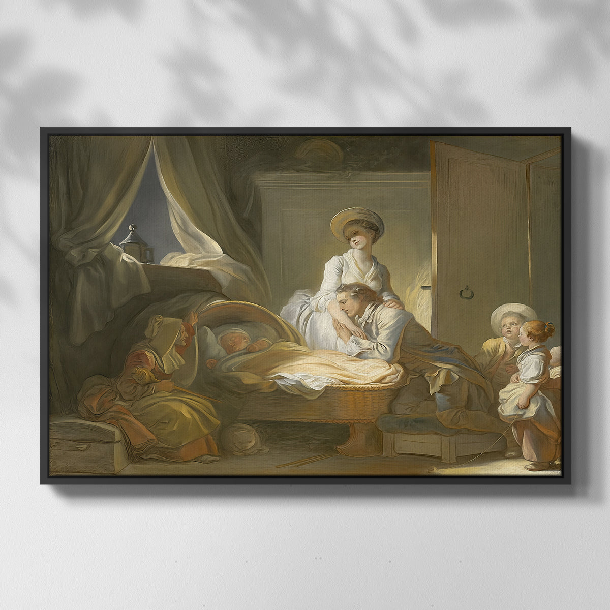 The Visit to the Nursery, c. 1775 - Floater Framed Canvas Print