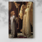 Canvas art print of an intimate interior with figures in flowing garments with a soft shadow on a white background.