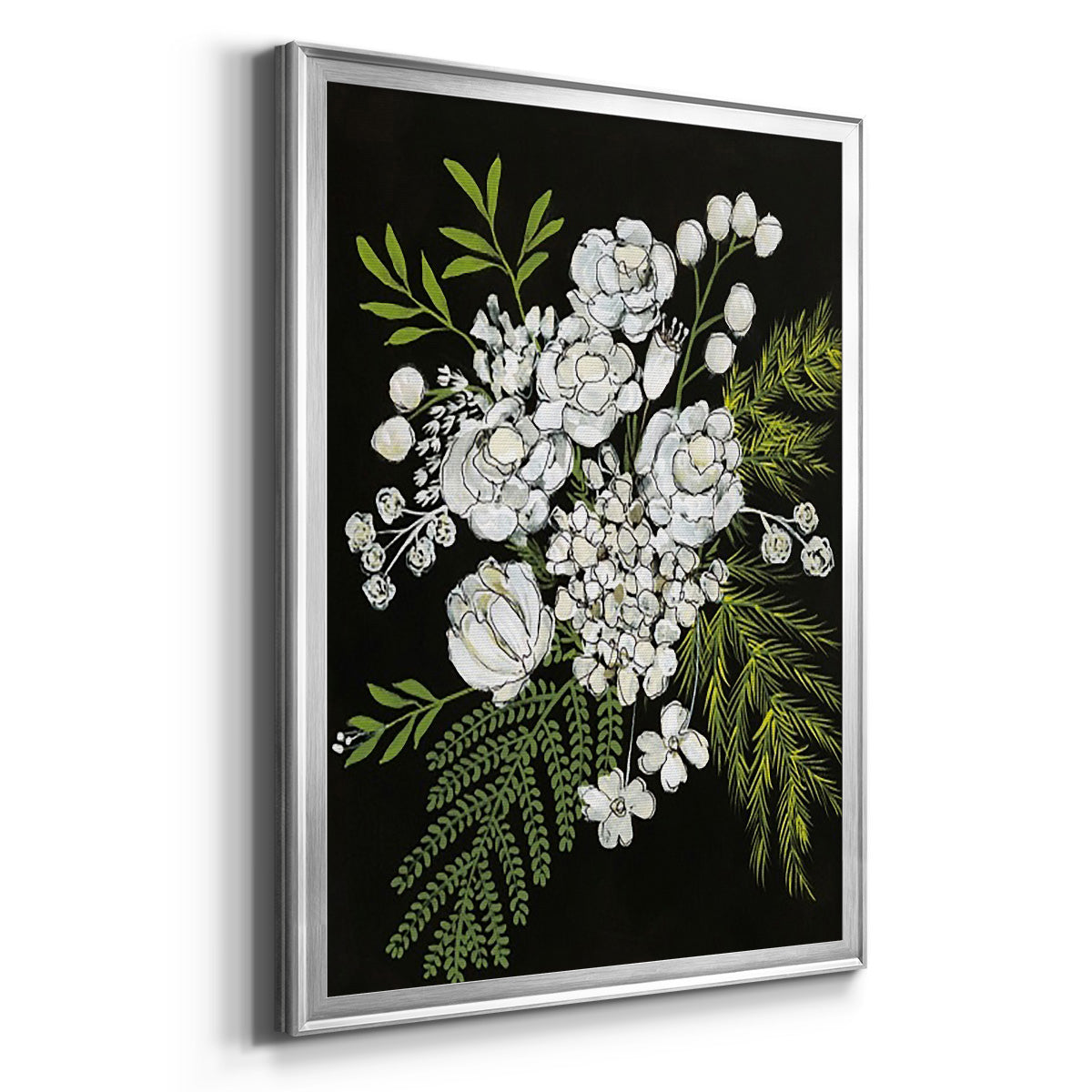 Alabaster Bouquet I - Modern Framed Canvas Print