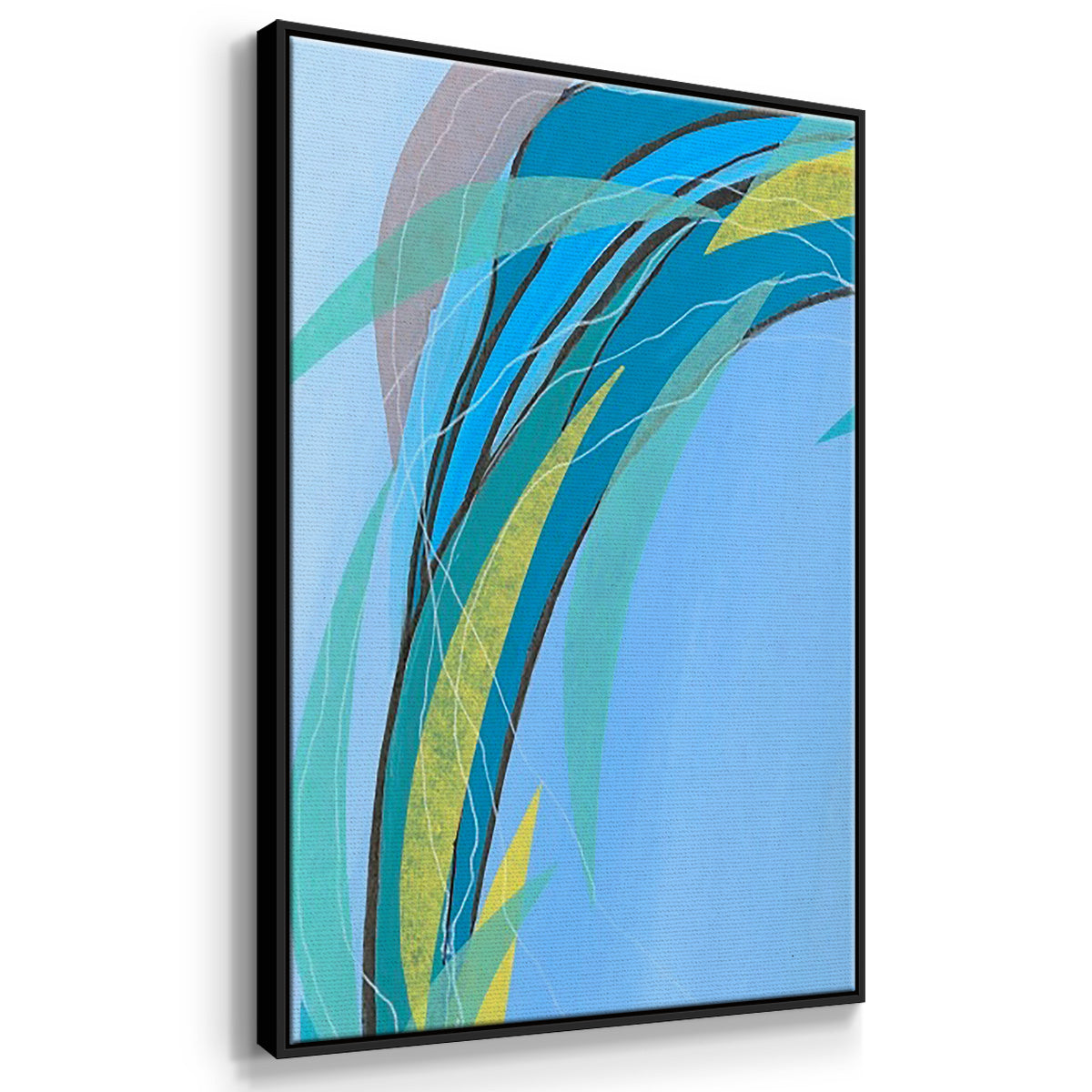 Circulating Flow I - Framed Premium Gallery Wrapped Canvas L Frame 3 Piece Set - Ready to Hang