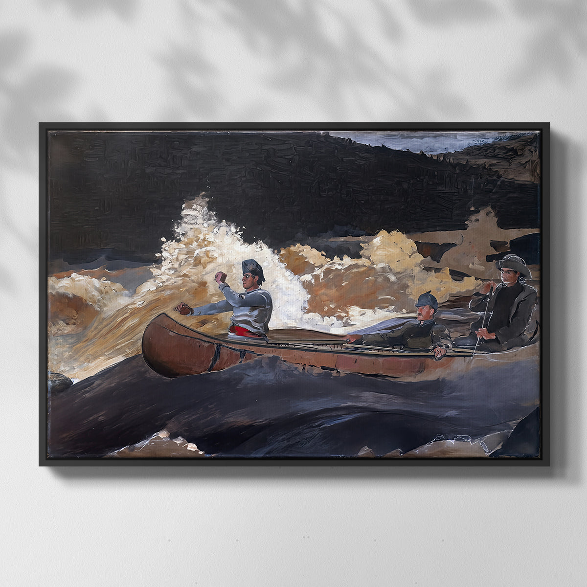 Shooting the Rapids, Saguenay River, 1905-1910 - Floater Framed Canvas Print