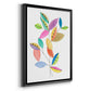 Color Pop Leaves II - Modern Framed Canvas Print