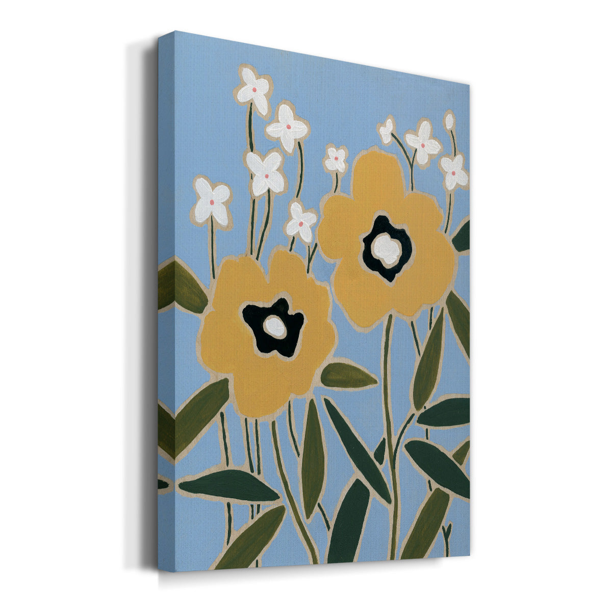 Woodblock Floral II Premium Gallery Wrapped Canvas - Ready to Hang