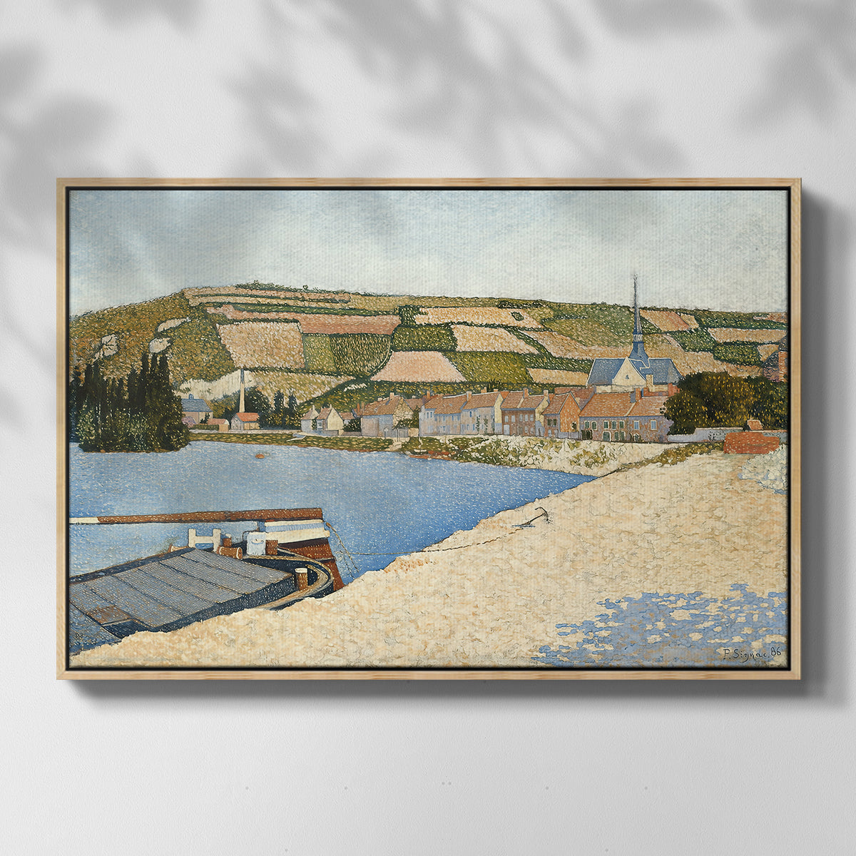 The Riverbank, Les Andelys, 1886 - Floater Framed Canvas Print