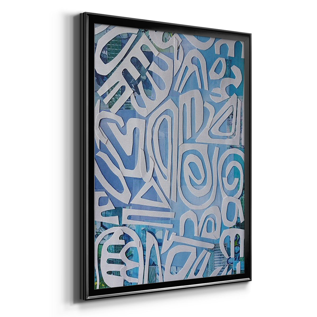 Santorini - Modern Framed Canvas Print